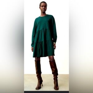 NWT Dark Green Zara Midi Dress